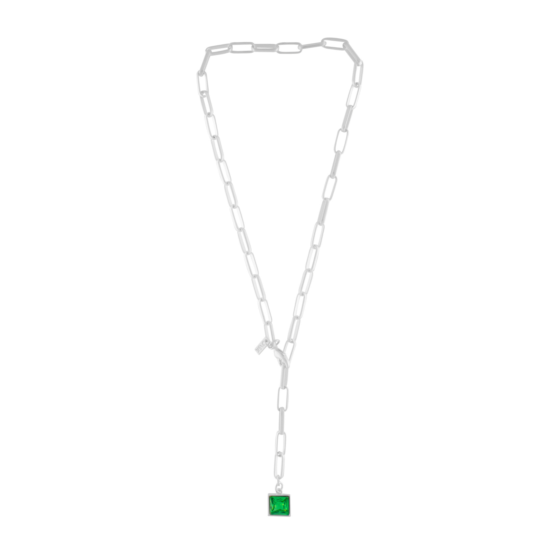 Audrey IN:STORE Short Emerald Necklace Silver Plating, DNSK Copenhagen
