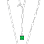 Audrey IN:STORE Kort smaragdhalsband Silverplätering, DNSK Copenhagen