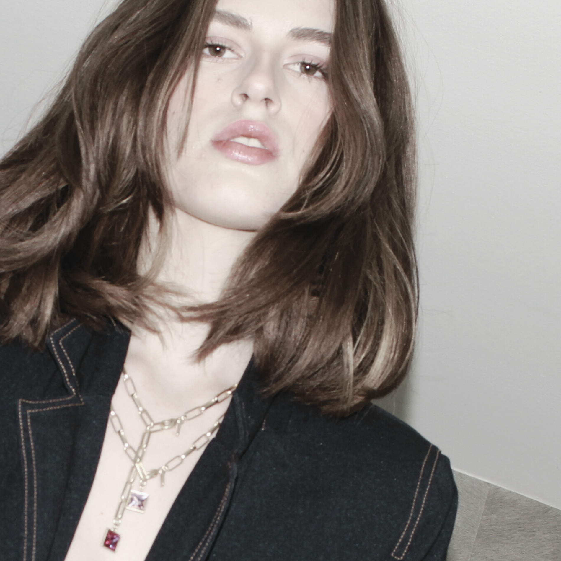 Audrey IN:STORE Short Emerald Necklace Silver Plating, DNSK Copenhagen