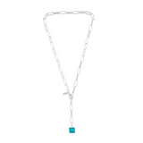 Audrey IN:STORE Collier court saphir plaqué argent