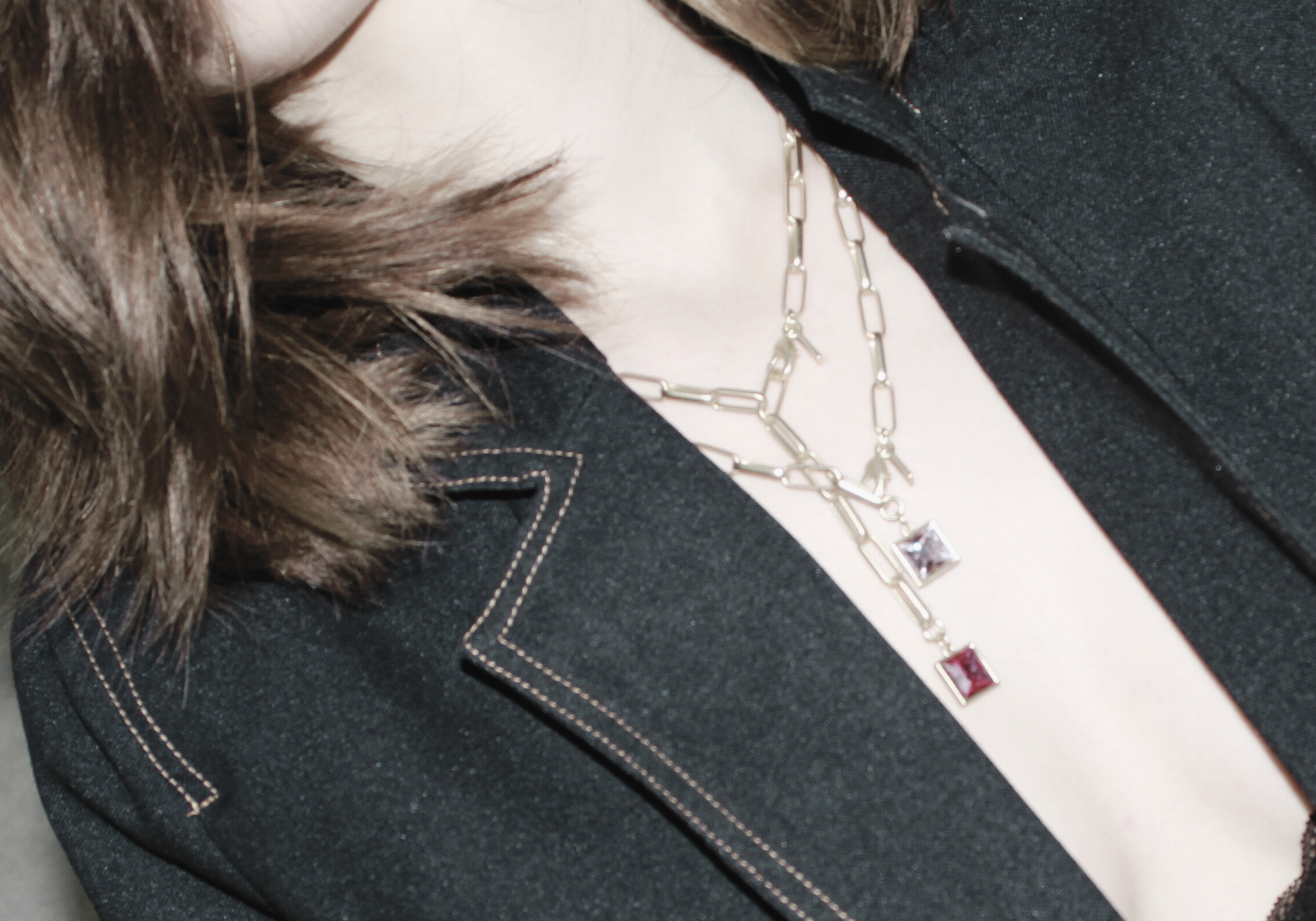 Audrey IN:STORE Short Sapphire Necklace Silver Plating, DNSK Copenhagen