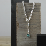 Audrey IN:STORE Collier court saphir plaqué argent
