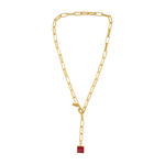 Audrey IN:STORE Short Fuchsia Necklace Gold Plating -DNSK Copenhagen