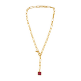 Audrey IN:STORE Collier Court Fuchsia Plaqué Or