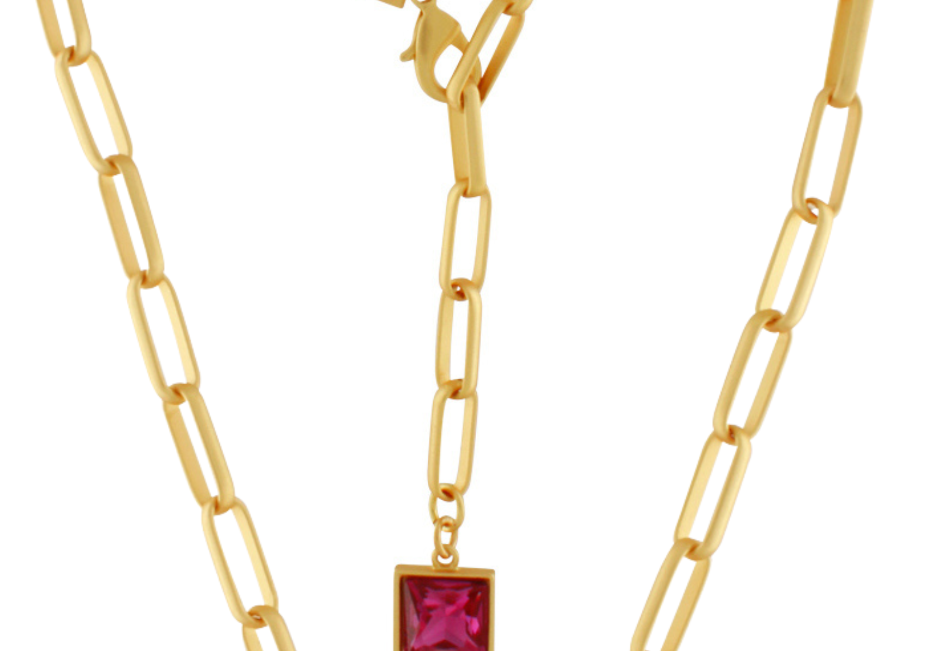 Audrey IN:STORE Short Fuchsia Necklace Gold Plating, DNSK Copenhagen