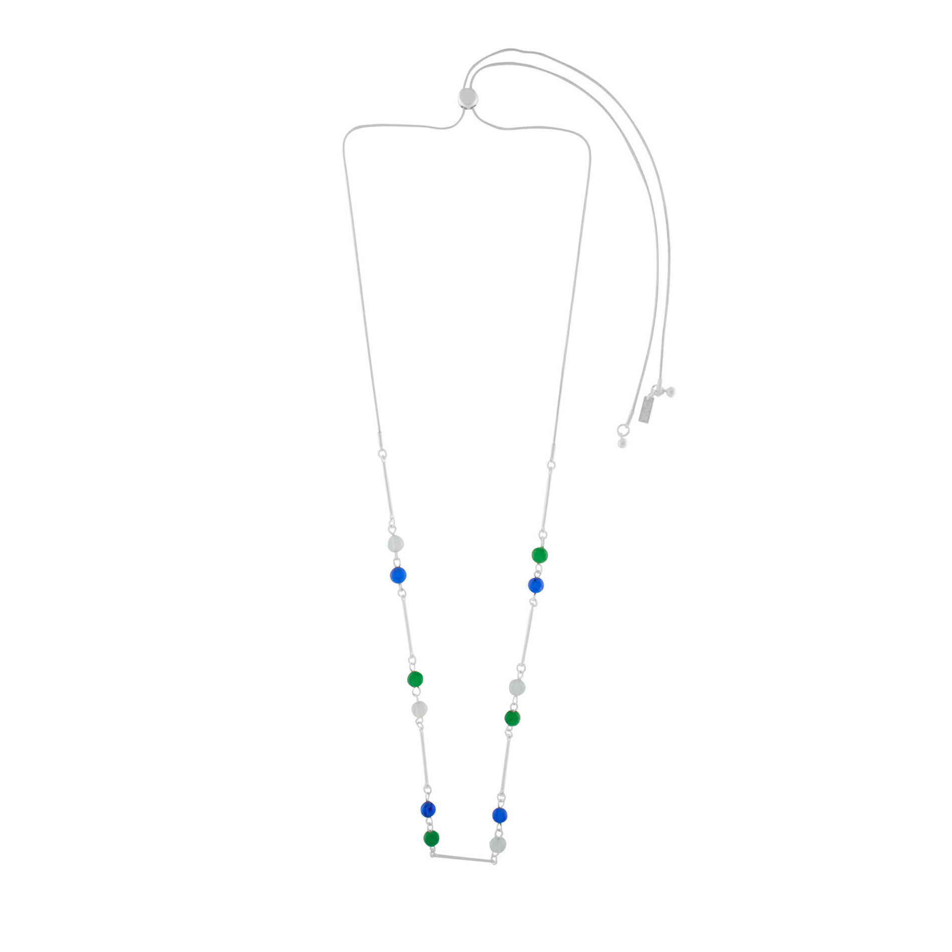 Audrey IN:STORE Adjustable Blueish Necklace Silver Plating, DNSK Copenhagen