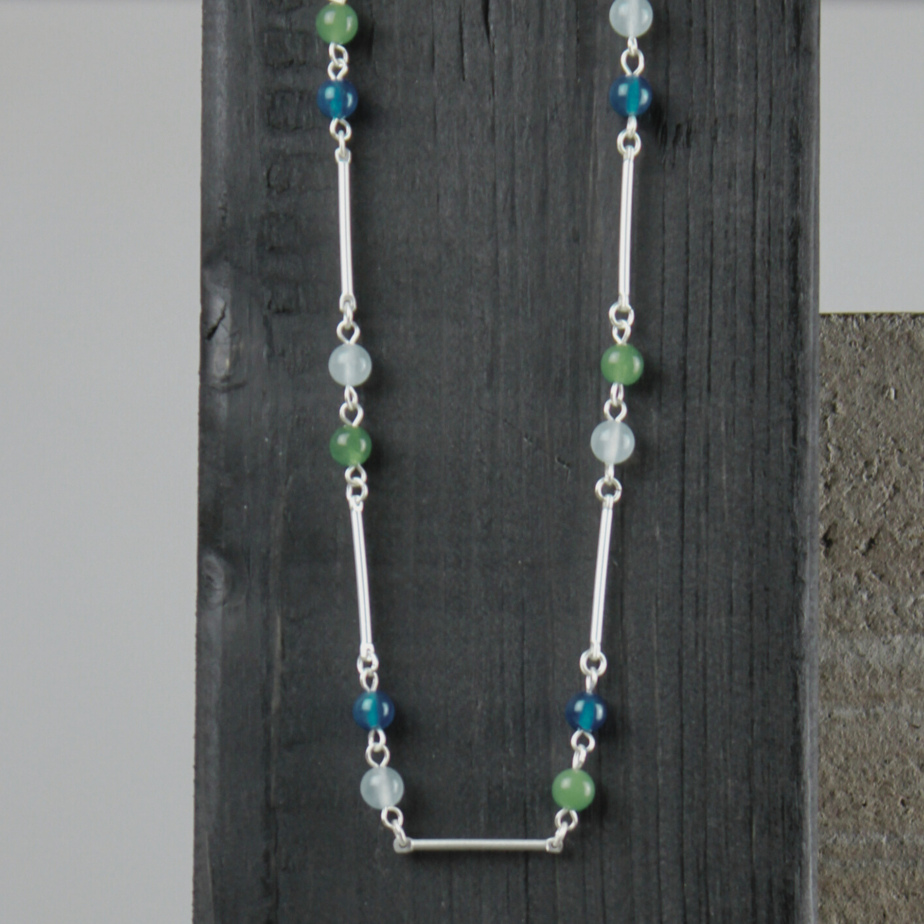 Audrey IN:STORE Adjustable Blueish Necklace Silver Plating, DNSK Copenhagen