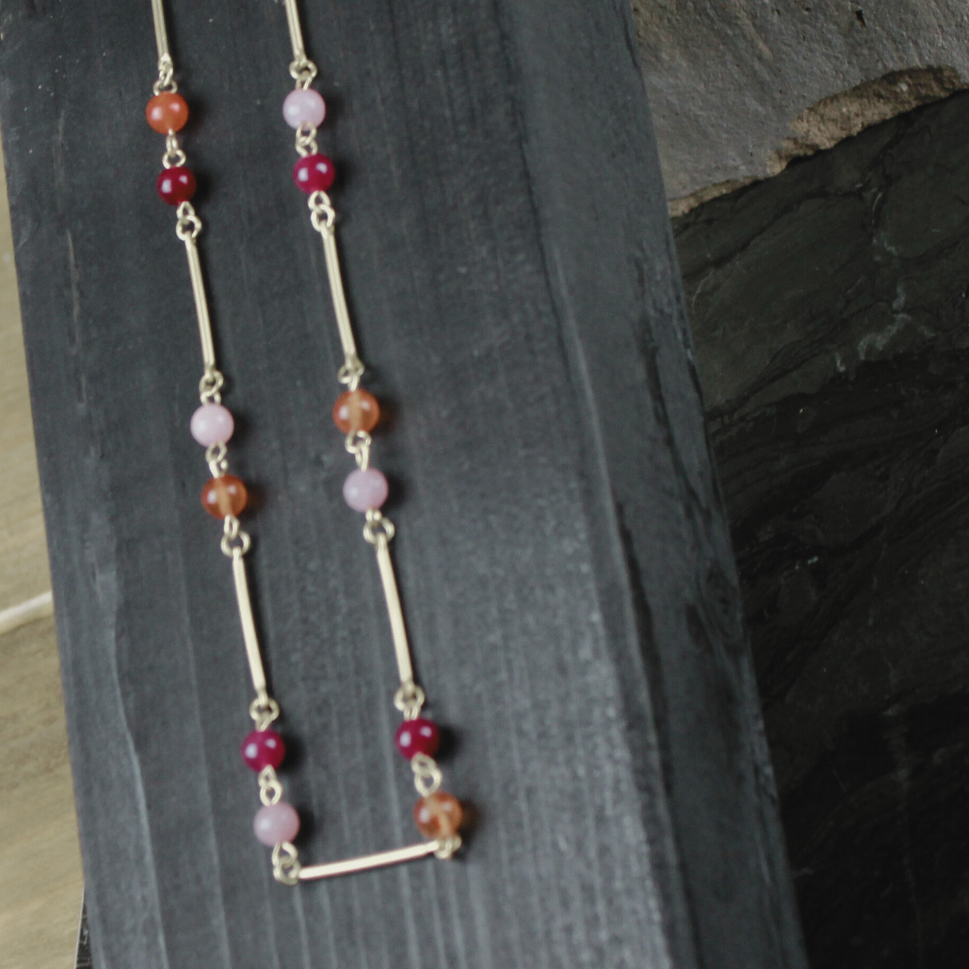 Audrey IN:STORE Adjustable Pinkish Necklace Gold Plating, DNSK Copenhagen