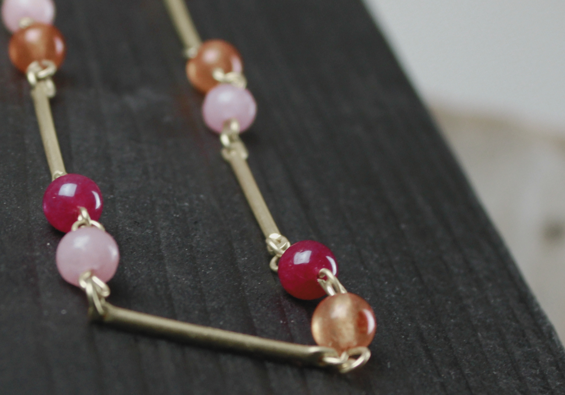 Audrey IN:STORE Adjustable Pinkish Necklace Gold Plating, DNSK Copenhagen