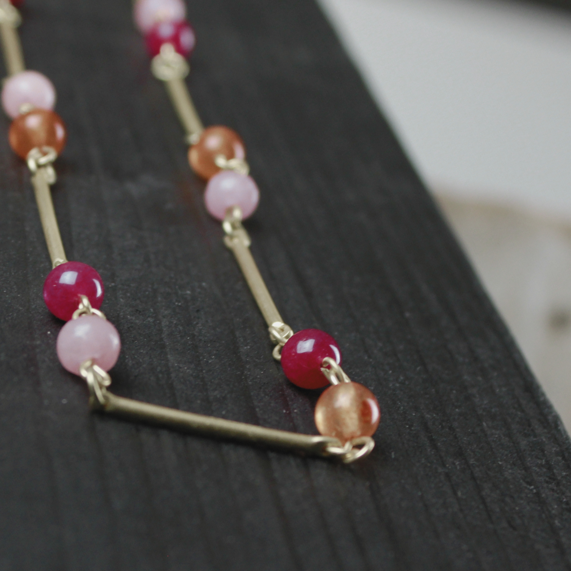 Audrey IN:STORE Adjustable Pinkish Necklace Gold Plating, DNSK Copenhagen