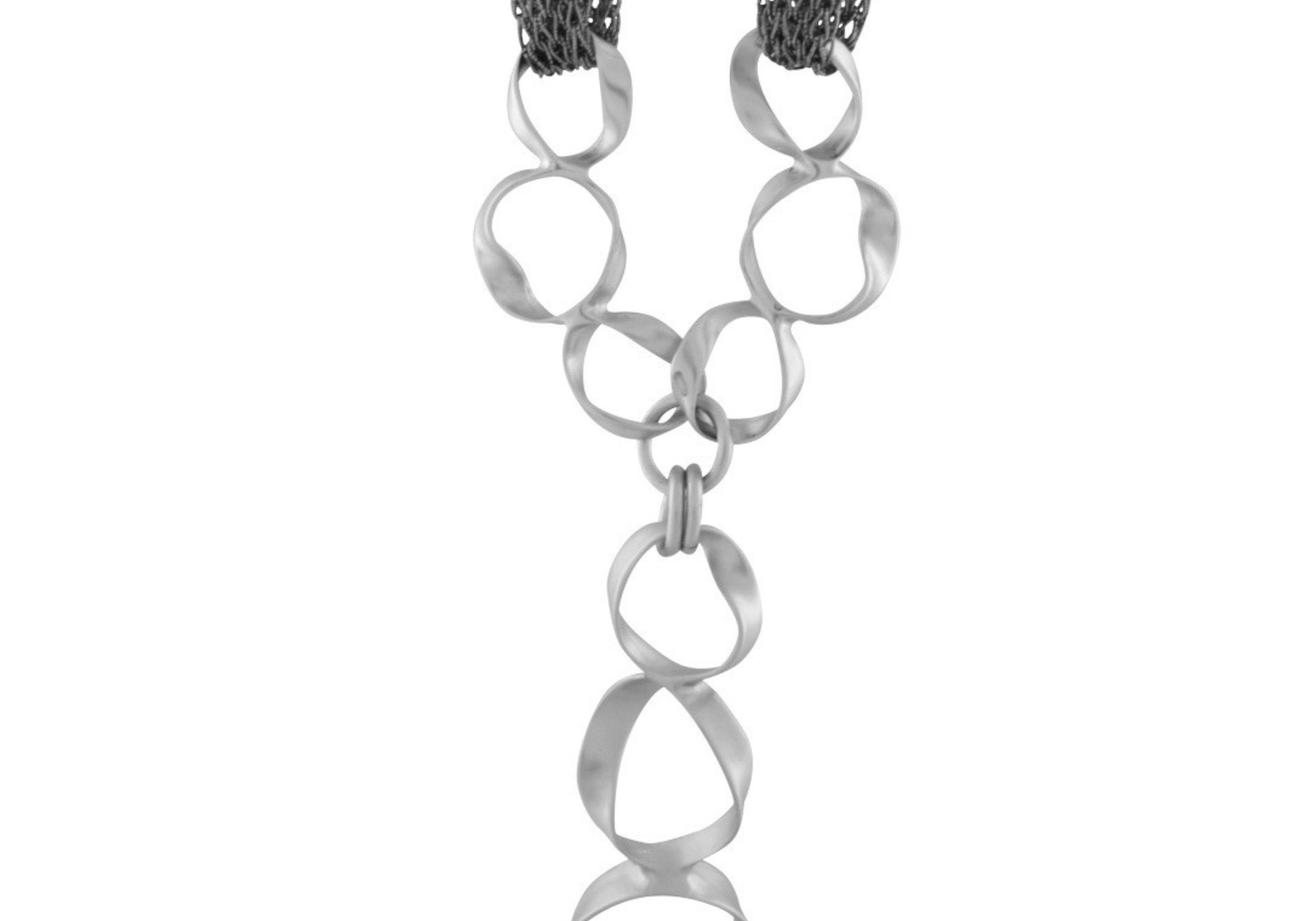 Anastazia IN:STORE Long Knittet Fluid Necklace Silver Plating, DNSK Copenhagen