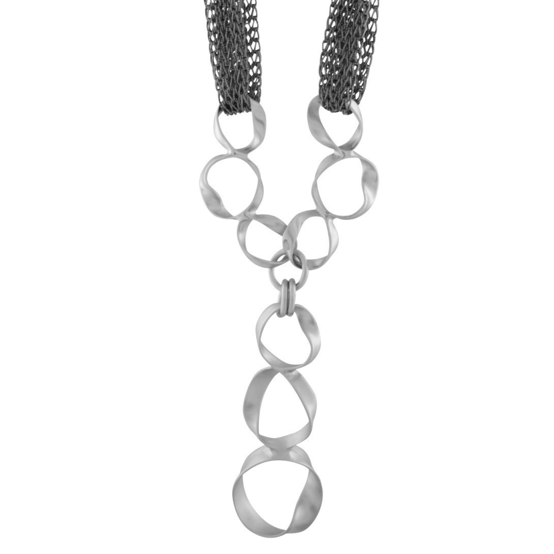 Anastazia IN:STORE Long Knittet Fluid Necklace Silver Plating, DNSK Copenhagen
