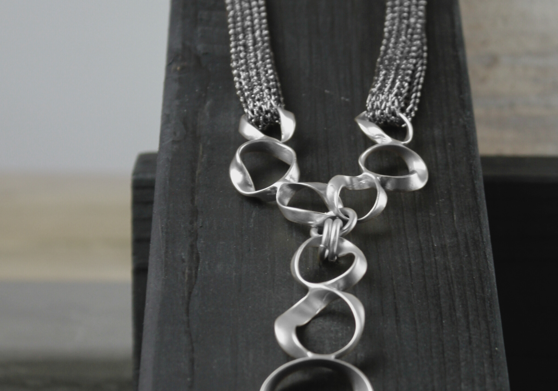 Anastazia IN:STORE Long Knittet Fluid Necklace Silver Plating, DNSK Copenhagen