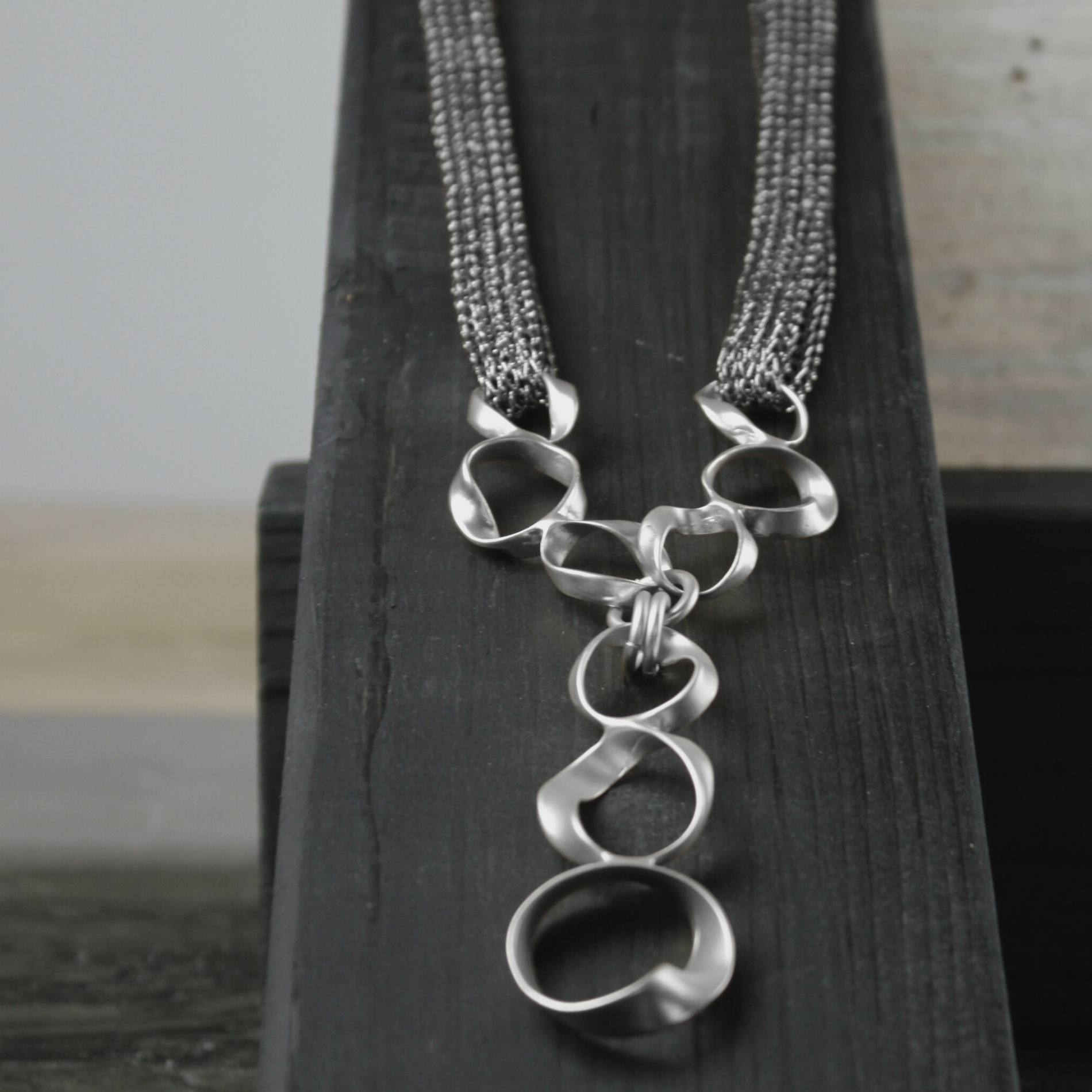 Anastazia IN:STORE Long Knittet Fluid Necklace Silver Plating, DNSK Copenhagen