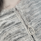 Tula IN:STORE Adjustable Oval Ring Necklace Silver Plating