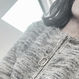 Tula IN:STORE Adjustable Oval Ring Necklace Silver Plating