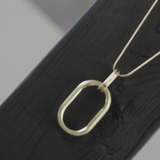 Tula IN:STORE Adjustable Oval Ring Necklace Silver Plating