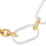 Tula IN:STORE Korte 2-Tone Asymmetrische Ovale Ring Ketting Verguld