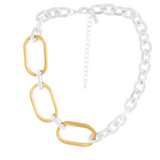 Tula IN:STORE Kort 2-tons asymmetriskt ovalt ringhalsband Silverplätering