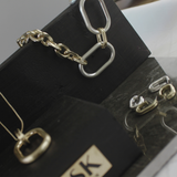 Tula IN:STORE Korte 2-Tone Asymmetrische Ovale Ring Ketting Verguld