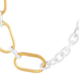 Tula IN:STORE Kort 2-tons asymmetriskt ovalt ringhalsband Silverplätering