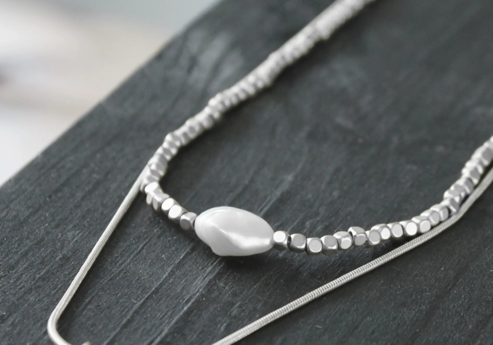 Audrey Custom Necklace Silver Plating, Dansk Copenhagen
