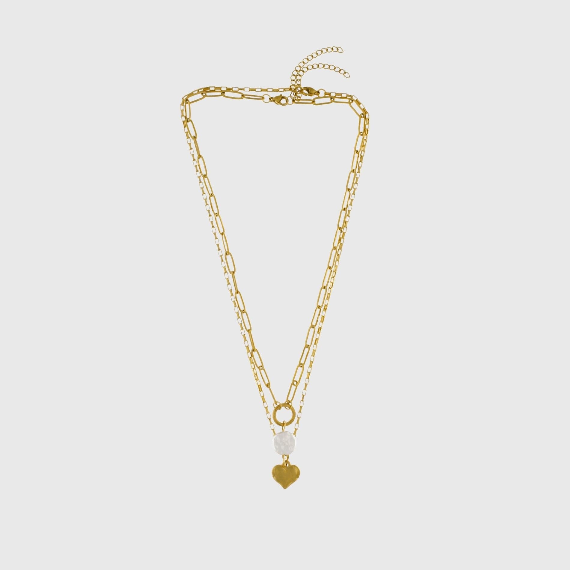Love Waterproof 2in1 Heart & Pearl Necklace 18 Carat GoldIDansk Copenhagen