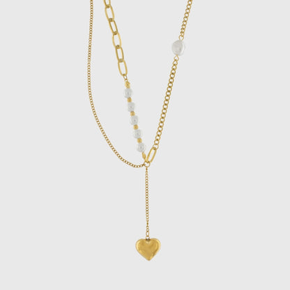 Love Waterproof Heart Necklace 18 Carat Gold I Dansk Copenhagen