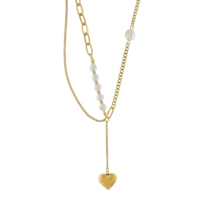 Love Waterproof Heart Necklace 18 Carat Gold I Dansk Copenhagen