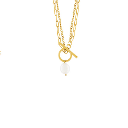 Joy Wasserfest T-Steg-Perlenkette 18 Karat Gold