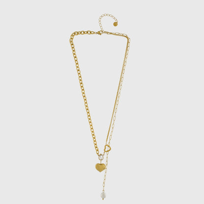 Love Waterproof Clear CZ Multi Chain Necklace 18K Gold Plating I Dansk Copenhagen