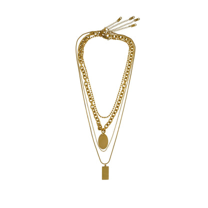 Courage Wasserfesten  4in1 Geometrische Statement-Halskette mit 18-Karat-Vergoldung