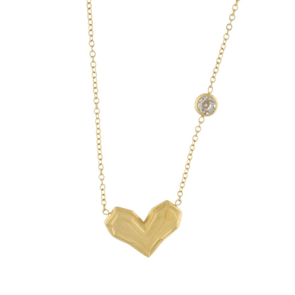 Love Waterproof Clear CZ & Heart Necklace 18K Gold Plating I Dansk Copenhagen