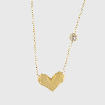 Love Waterproof Clear CZ & Heart Necklace 18K Gold Plating I Dansk Copenhagen