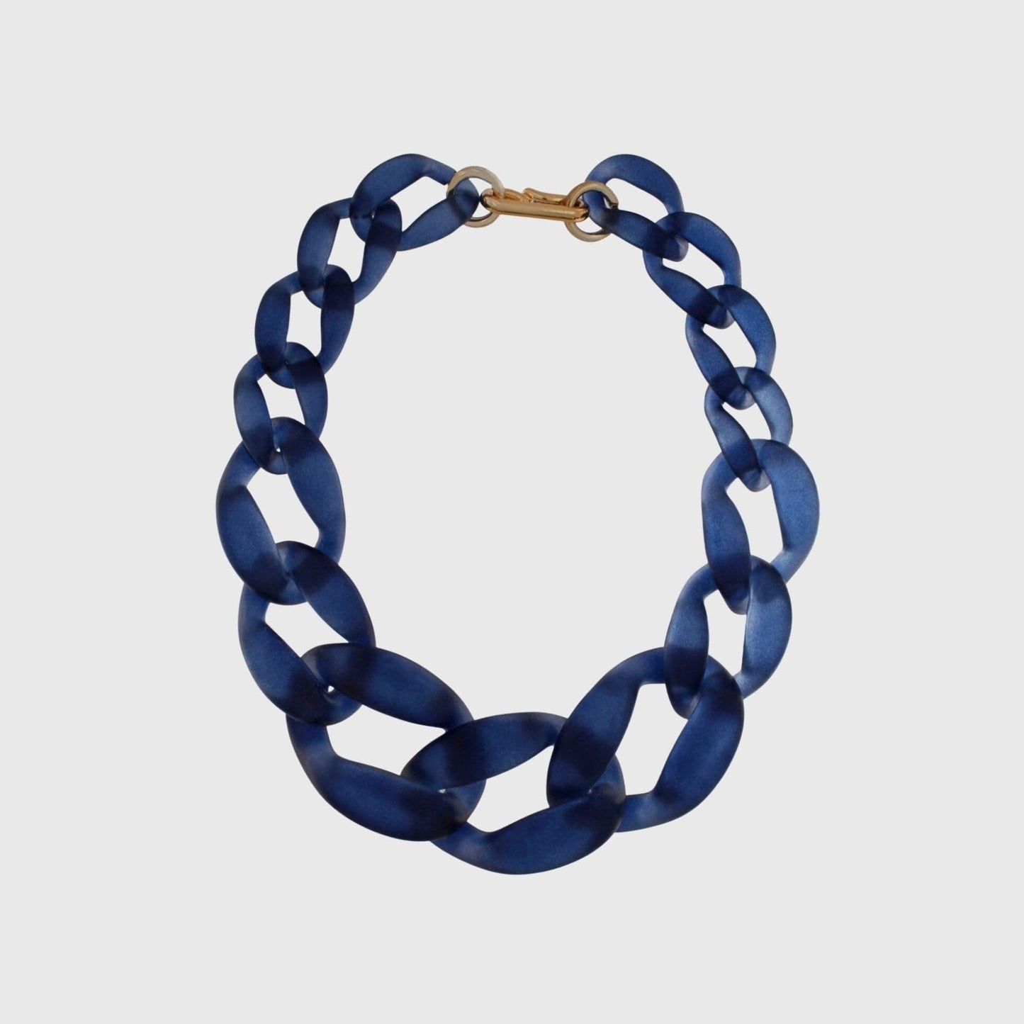 Courage Frosted Link Necklace, Blue