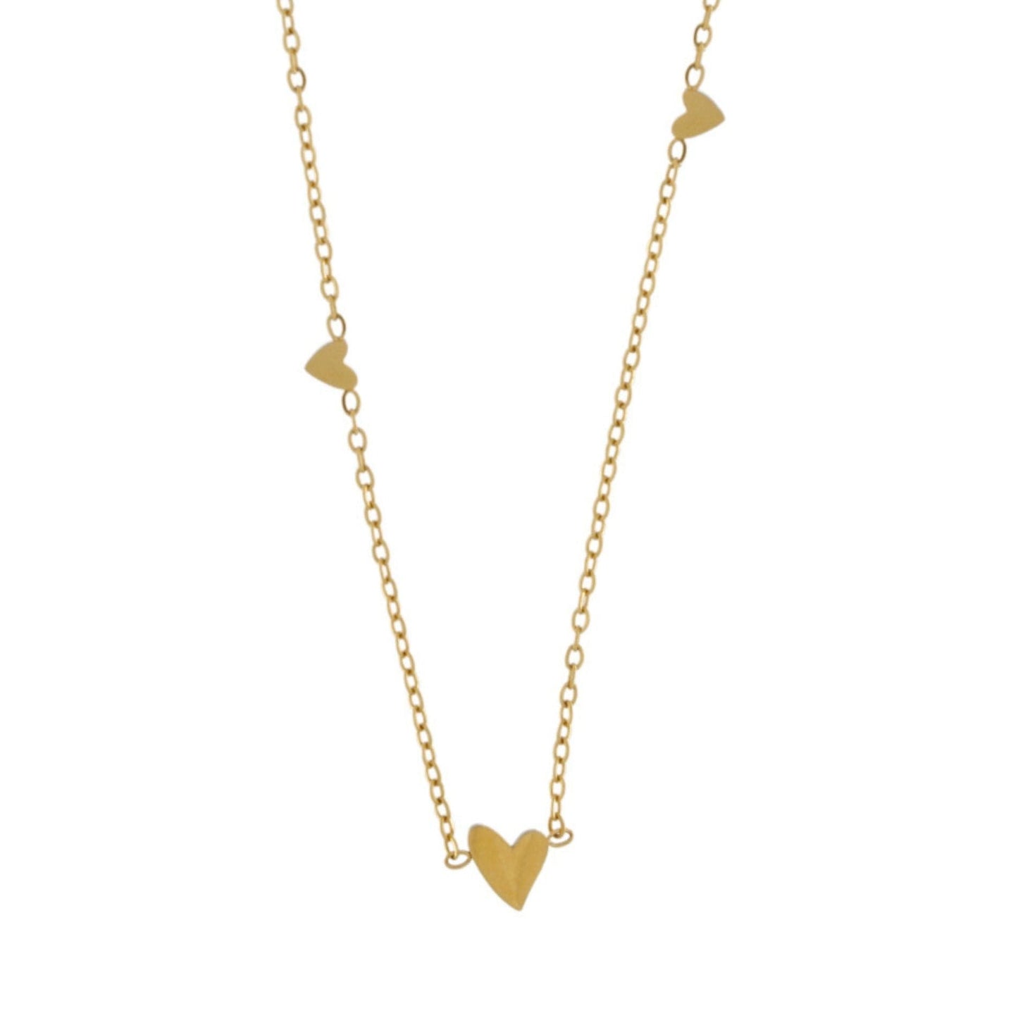 Love Waterproof 3 Mini Heart Necklace 18K Gold Plating I Dansk Copenhagen