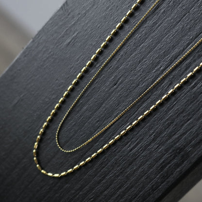 Passion Waterproof Pre Layered Bean Chain Necklace 18K Gold Plating I Dansk Copenhagen