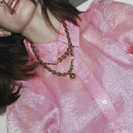 Courage Waterproof Short Mega Ball Necklace Gold Plating -DNSK Copenhagen