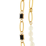 Joy Waterproof CZ & Pearl Link Necklace 18K Gold Plating, Dansk Copenhagen