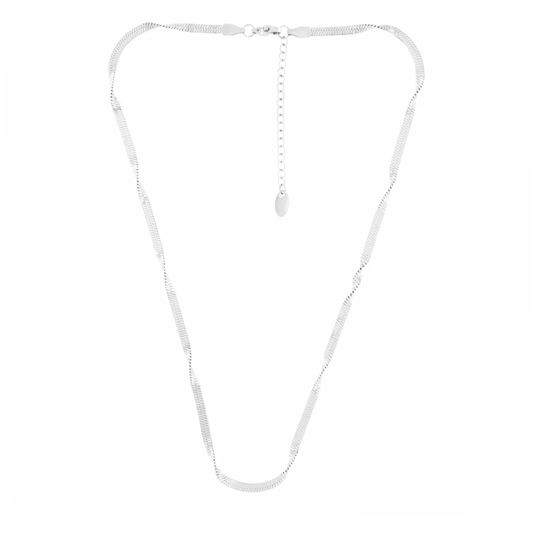 Passion Waterproof Twisted 2mm Herringbone Necklace Silver Plating, Dansk Copenhagen