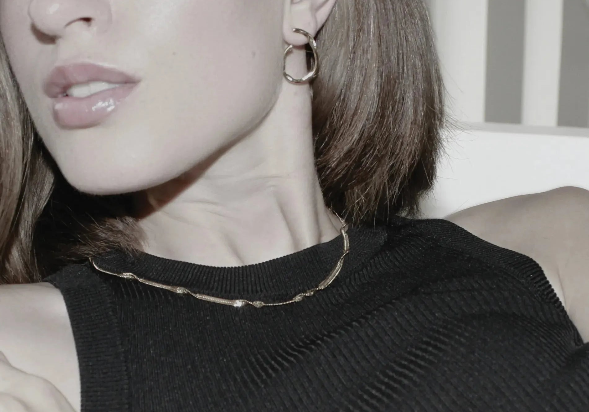 Passion Waterproof Torsadé 2mm Herringbone} Collier Plaqué Or 18K, Dansk Copenhagen