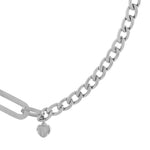 Courage Waterproof T-Bar Heart Necklace Silver Plating -DNSK Copenhagen