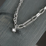 Courage Waterproof T-Bar Heart Necklace Silver Plating -DNSK Copenhagen