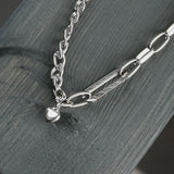 Courage Waterproof T-Bar Heart Necklace Silver Plating, Dansk Copenhagen