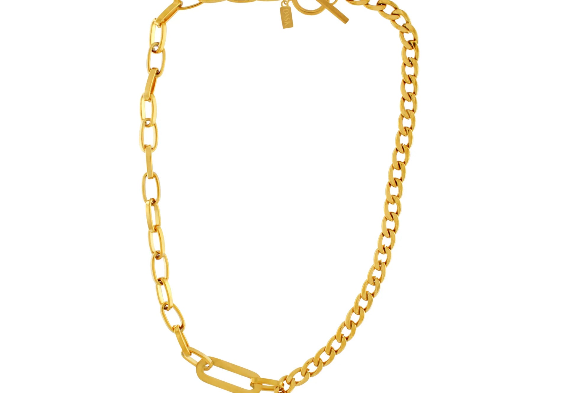 Courage Waterproof T-Bar Heart Necklace 18K Gold Plating, Dansk Copenhagen