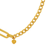 Courage Waterproof T-Bar Heart Necklace 18K Gold Plating