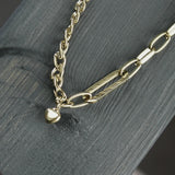 Courage Waterproof T-Bar Heart Necklace 18K Gold Plating, Dansk Copenhagen