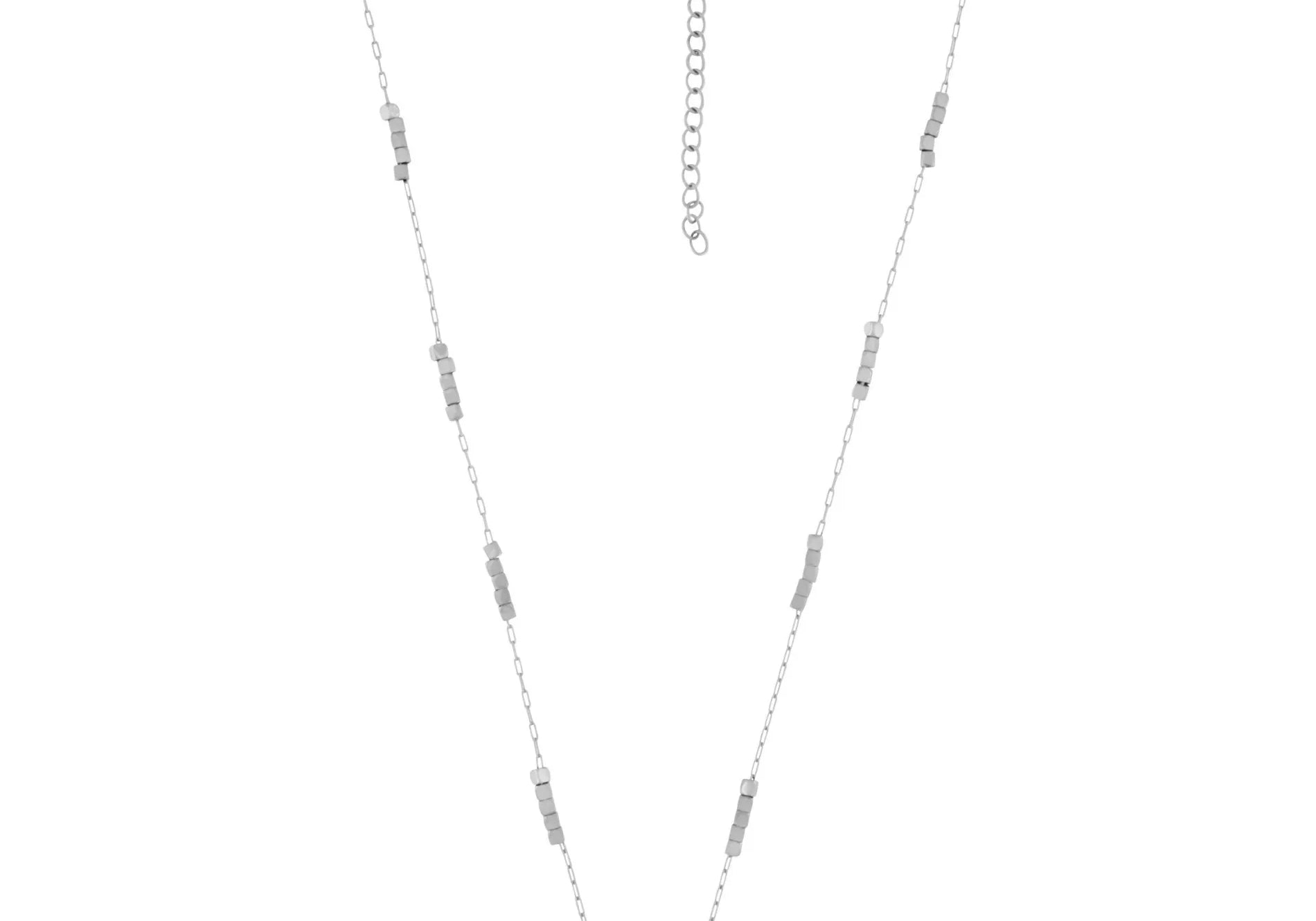 Passion Waterproof Short Square Mini Bead Necklace Silver Plating, Dansk Copenhagen