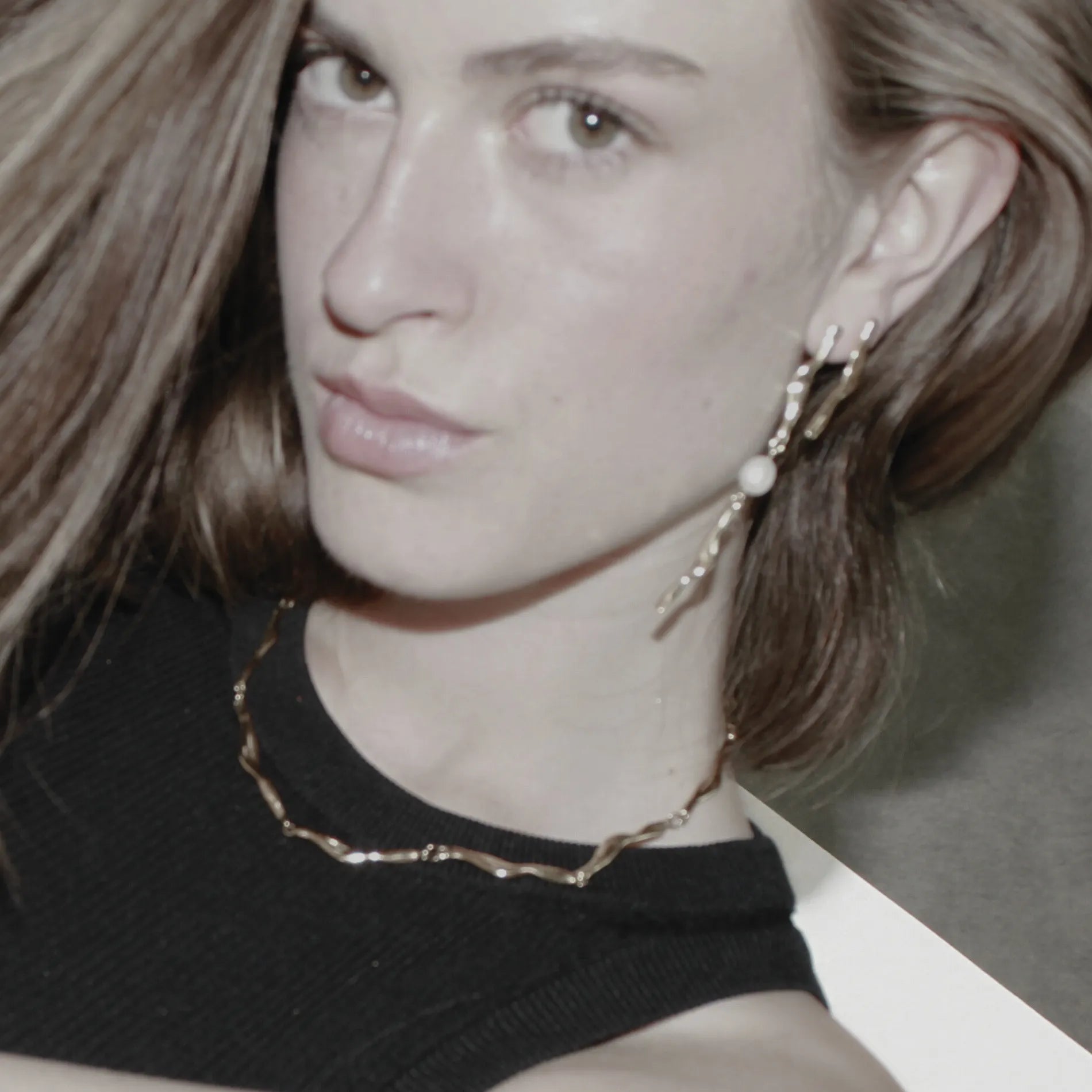 Joy Waterproof Short Organic Link Necklace 18K Gold Plating, Dansk Copenhagen