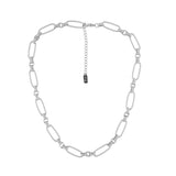 Courage Waterproof Short Oval Ripple Link Necklace Silver Plating, Dansk Copenhagen